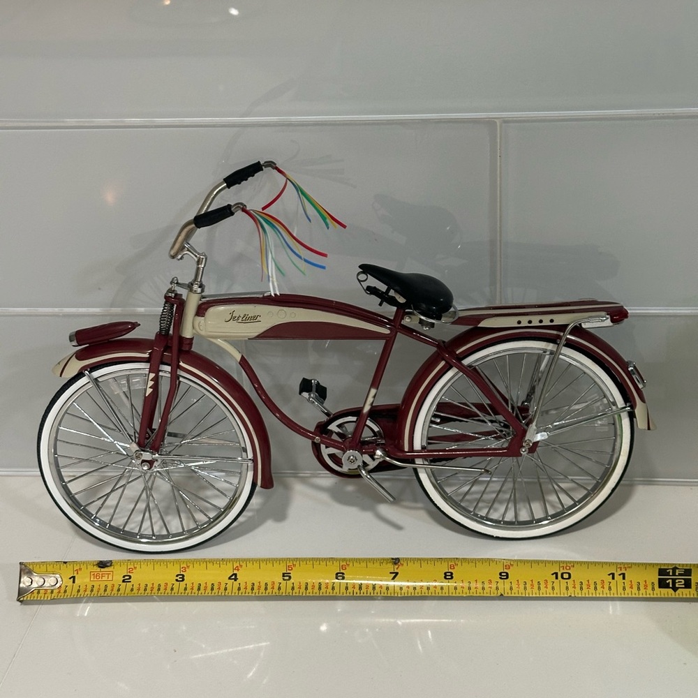 Rare Vintage Jet Liner Bicycle 1950s Boys Bike Cycle Metal Model Length: 11.5 " - Picture 12 of 15